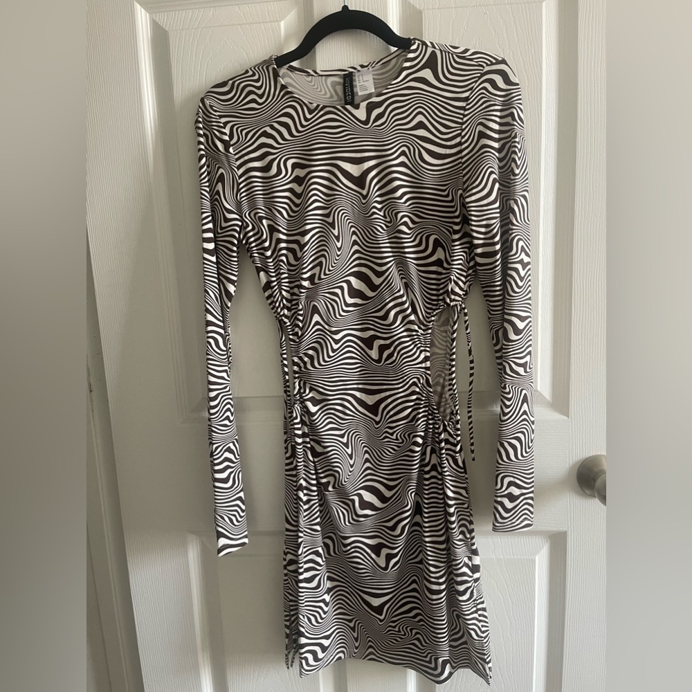 H&M ZEBRA/70s THEMED PRINTED DRESS
